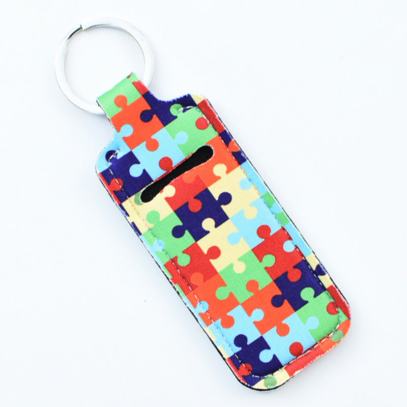 Wholesale Cactus Leopard Print Rose Flower Lipstick Set Keychain